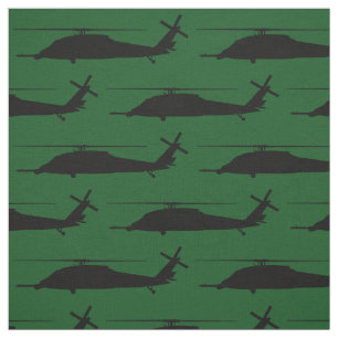 Tecido HH-60 Pave Hawk Silhouette Black em verde