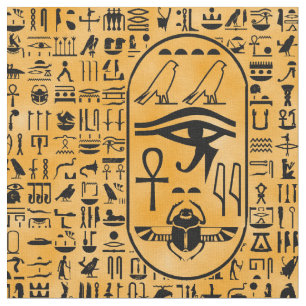 Tecido Hieroglyphics amarelos