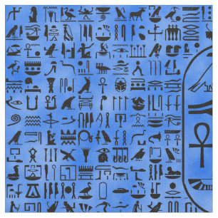 Tecido Hieroglyphics azuis