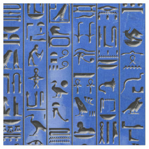 Tecido Hieroglyphics no Lazuli de Lapis