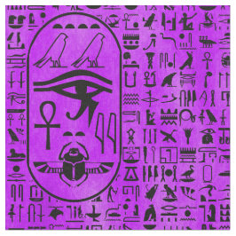 Tecido Hieroglyphics roxos