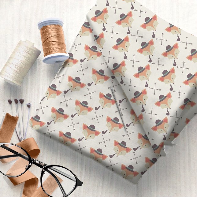 Tecido Hipster Fox, Bowler Hat, Pipe nº 8 ID1073 (Criador carregado)