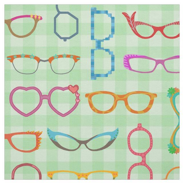 Tecido Hipster moderno retro dos Eyeglasses com guingão (Modelo)