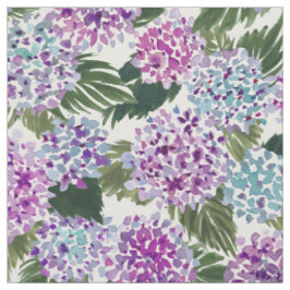 Tecido HIYA HYDRANGEA Painterly Purple Floral Watercolor