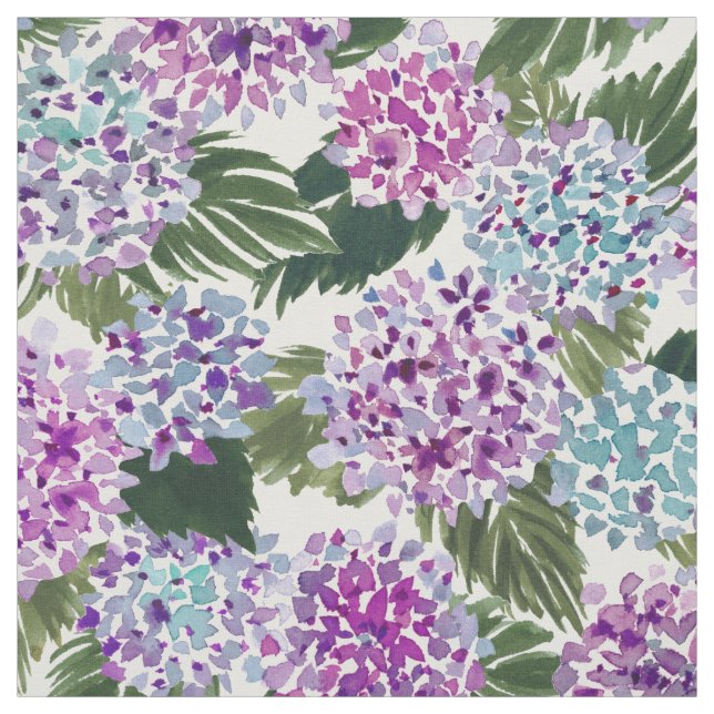 Tecido HIYA HYDRANGEA Painterly Purple Floral Watercolor (Modelo)
