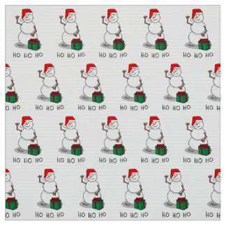 Tecido Ho Ho Feliz Papais noeis de Natal Bonito Snowman