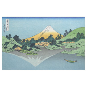 Tecido Hokusai - O Monte Fuji Reflete no lago Kawaguchi