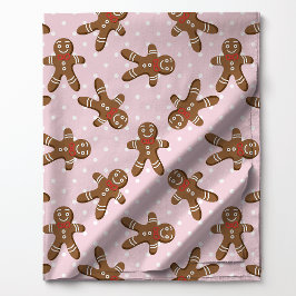 Tecido Homem de Biscoito de Natal Bolinha em Rosa
