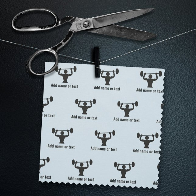 Tecido Homem forte fisiculturista com texto próprio em qu (Criador carregado)