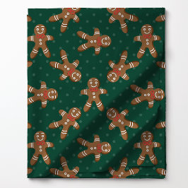 Tecido Homemem de gengibre bolinhas em verde Natal