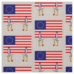 Tecido Homens e bandeira minúsculos de Betsy Ross