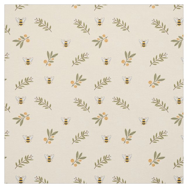 Tecido Honey Bee Greenery Pastel Almond (Modelo)