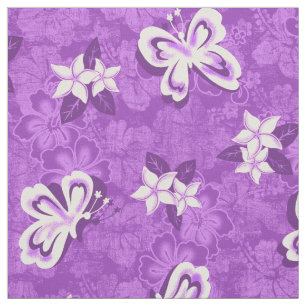 Tecido Honolua Plumeria Butterfly e Hawaiian Hibiscus