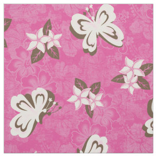 Tecido Honolua Plumeria Butterfly e Hawaiian Hibiscus