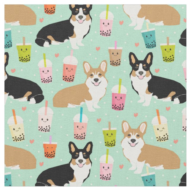 Tecido hortelã de corgi (Detalhe)
