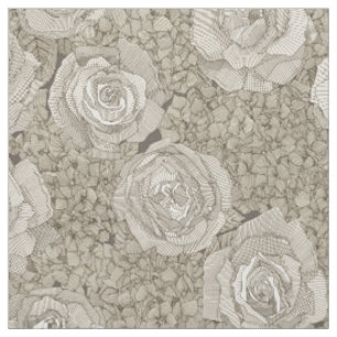 Tecido hortênsia rosa floral couro prata chá