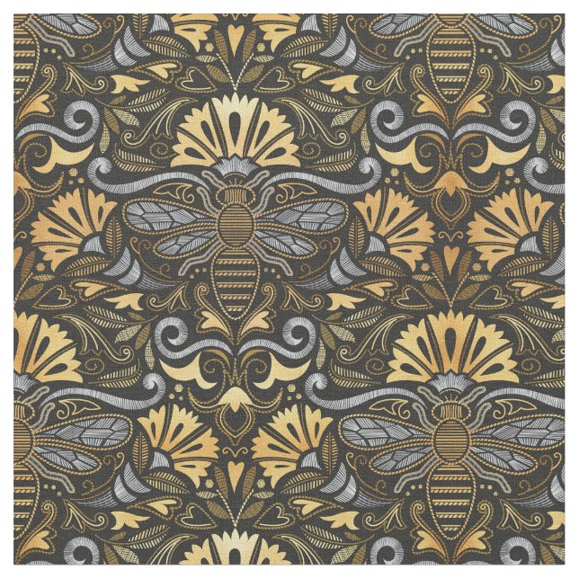 Tecido Horto das abelhas da rainha // estilo de passamana (Detalhe)