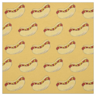 Tecido Hot Dog Frankfurter Mostard Bun Hotdog Comida Rápi