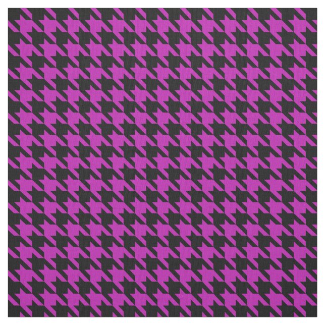 Tecido Houndstooth fuchsia e preto (Modelo)