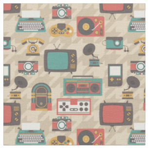 Tecido houndstooth vintage retro nostalgia jukebox