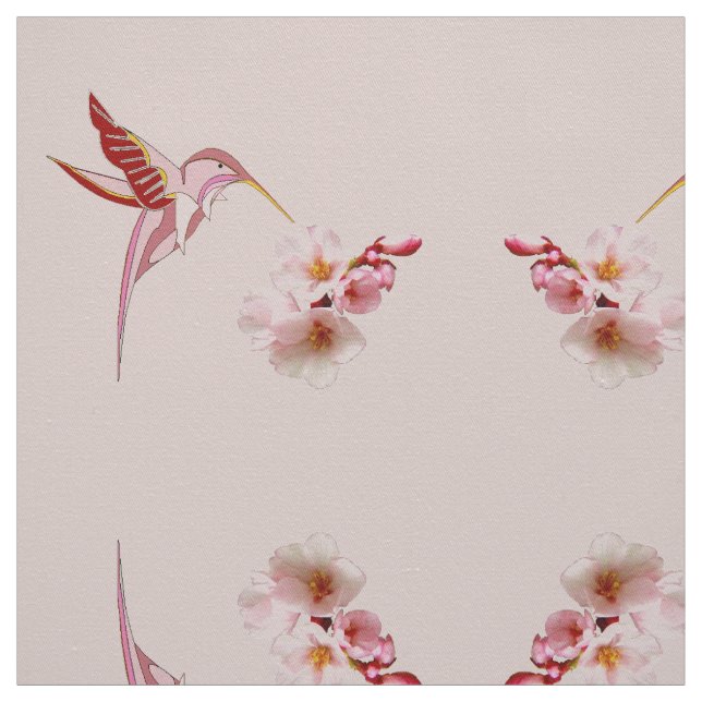 Tecido Humming Bird e Cherry Blossom (Modelo)