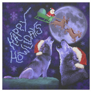 Tecido Humor engraçado da chalaça do lobo de Howlidays