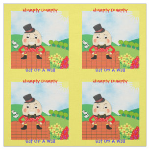 Tecido Humpty Dumpty Sat Em Um Antena Rhyme Design