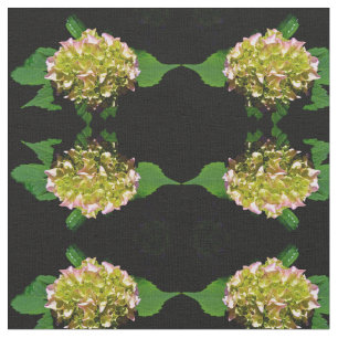 Tecido Hydrangea verde e rosa