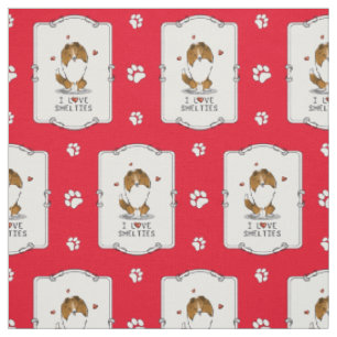 Tecido I Love Shels (sable 2) Shetland Sheepdog Cute