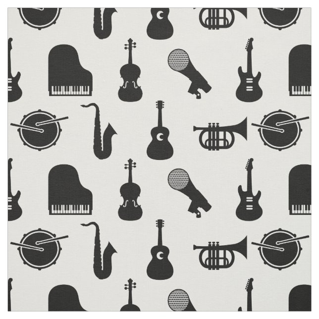 Tecido Ícones dos instrumentos musicais retrorreflectores (Modelo)
