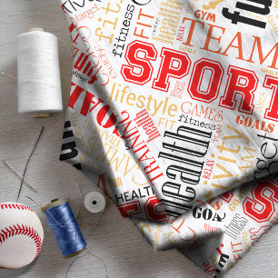 Tecido ID284 vermelho/preto da nuvem da palavra da