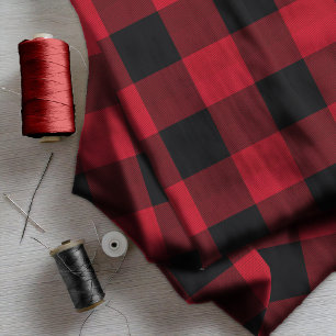 Tecido ID603 vermelho e preto da xadrez do búfalo