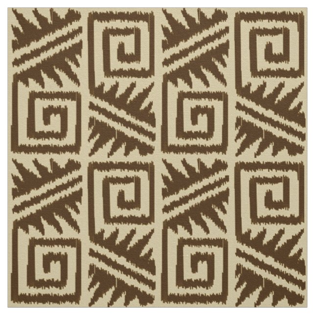 Tecido Ikat Asteca - Marrom e Bege (Modelo)
