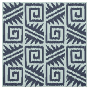 Tecido Ikat Aztec - Dark Indigo Blue e Chambrey
