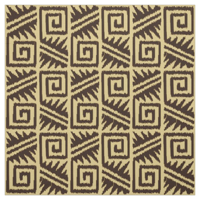 Tecido Ikat Aztec Tribal - Chocolate Castanho e Tan (Modelo)