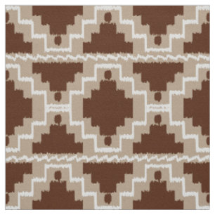 Tecido Ikat Aztec Tribal - Chocolate Castanho e Taupe