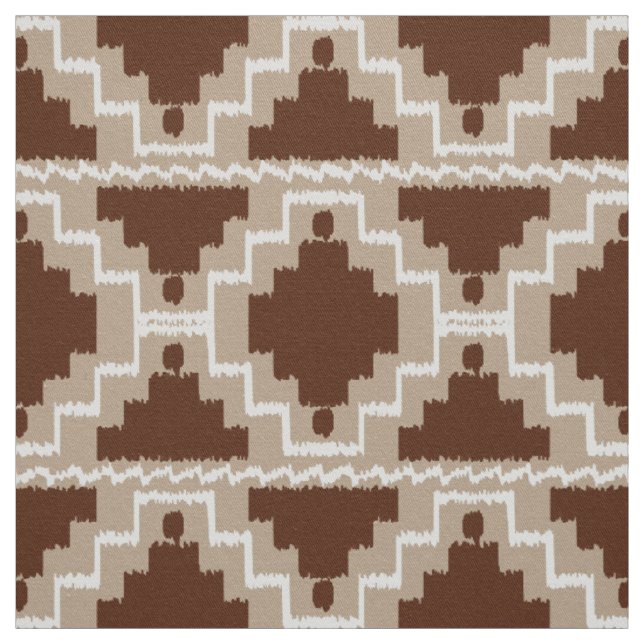 Tecido Ikat Aztec Tribal - Chocolate Castanho e Taupe (Modelo)