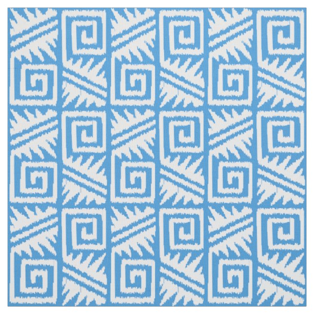 Tecido Ikat Aztec Tribal - Sky Blue/White (Modelo)