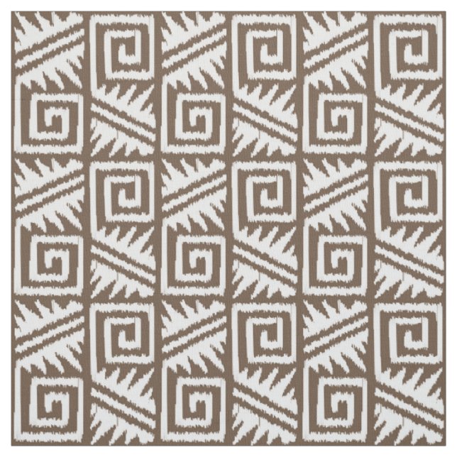 Tecido Ikat Aztec Tribal - Taupe Tan e Branco (Modelo)