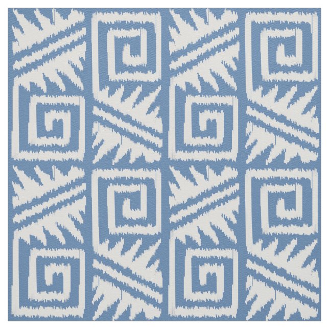 Tecido Ikat Azteca - Azul Chambrey e Branco (Modelo)