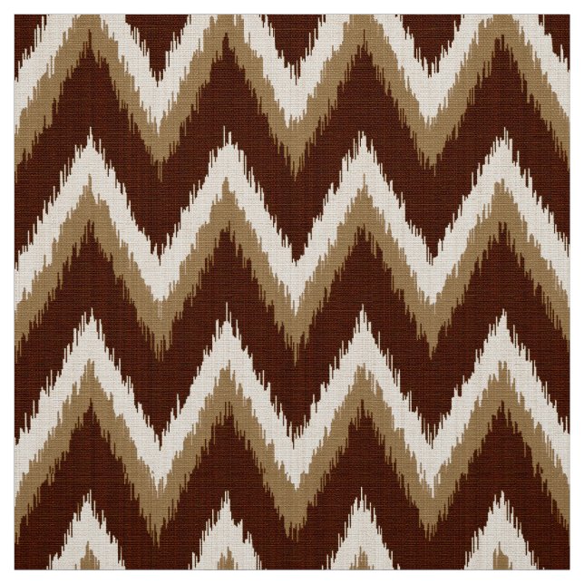 Tecido Ikat Chevron Stripes - Castanho e bege de Chocolat (Modelo)