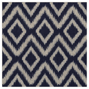 Tecido Ikat Chevron Tribal marinho Azul