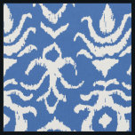 Tecido Ikat Damask<br><div class="desc">A mão desenhou a cor damasco do ikat no marfim e o azul real. | Design por Shelby Allison.</div>