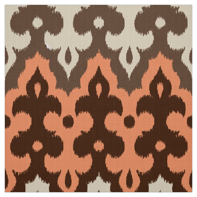 Tecido Ikat Damask, Brown, Taupe e Coral marroquino (Modelo)