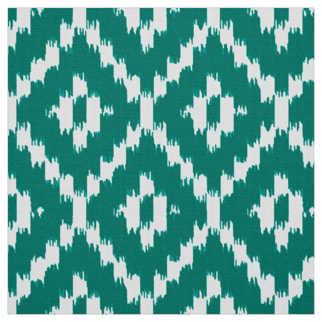 Tecido Ikat Diamond Pattern - Turquesa e branco (Modelo)