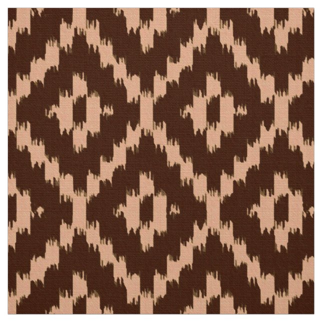 Tecido Ikat Diamond Patterno - Chocolate e pêssego claro (Modelo)