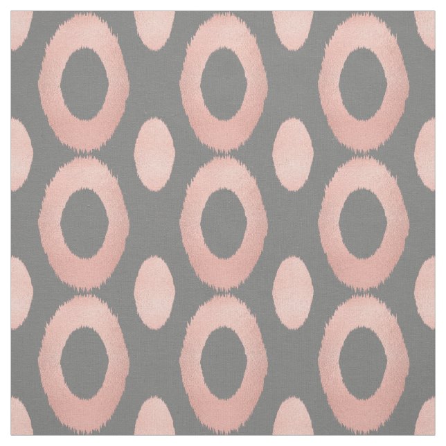 Tecido Ikat Geométrico Rosa Dourado e Cinza (Modelo)