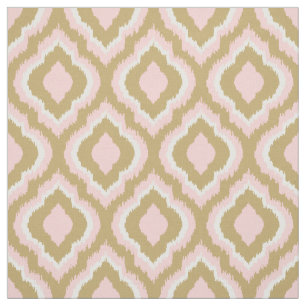 Tecido Ikat marroquino rosa e Dourado