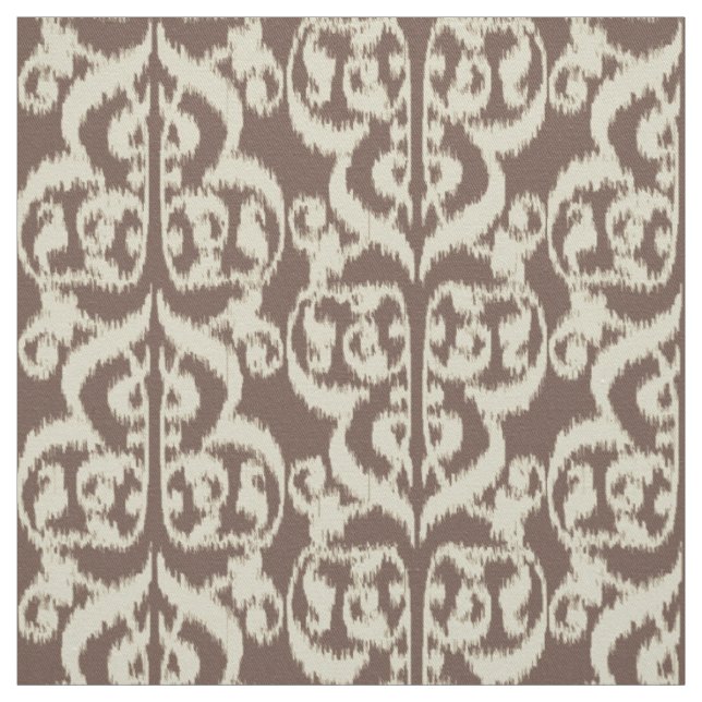 Tecido Ikat Moorish Damask - bege e taupe (Modelo)