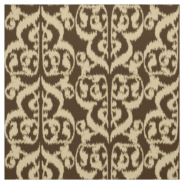 Tecido Ikat Moorish Damask - chocolate marrom e bronzeado (Modelo)